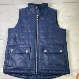 Jordan Craig Legacy Edition boys blue vest, faux leather, viscose, Sz 10,